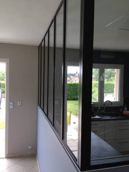 Verrière d'intérieure en angle à Grenoble