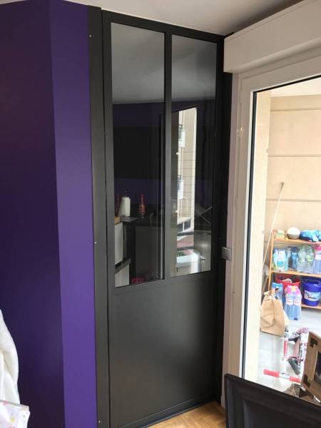 Verrière intérieure en acier coulissant à Lyon