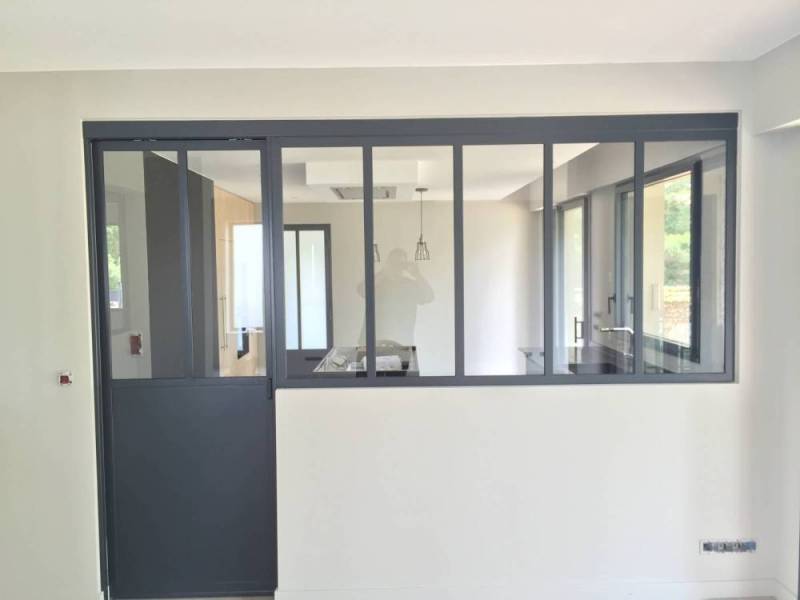 Verrière intérieure en acier coulissant Lyon Rhône Alpes