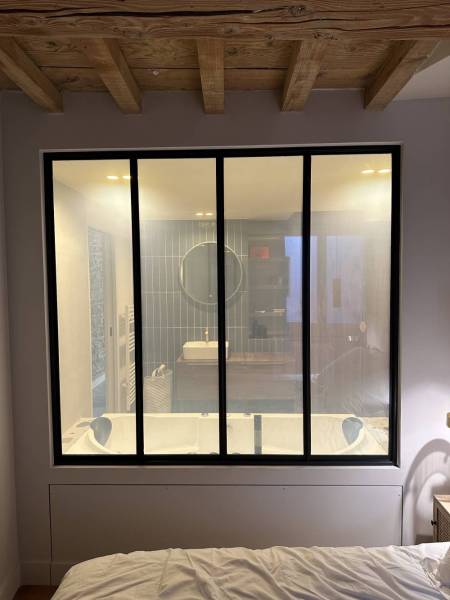 Verrière opaque pour salle de bain sur Lyon