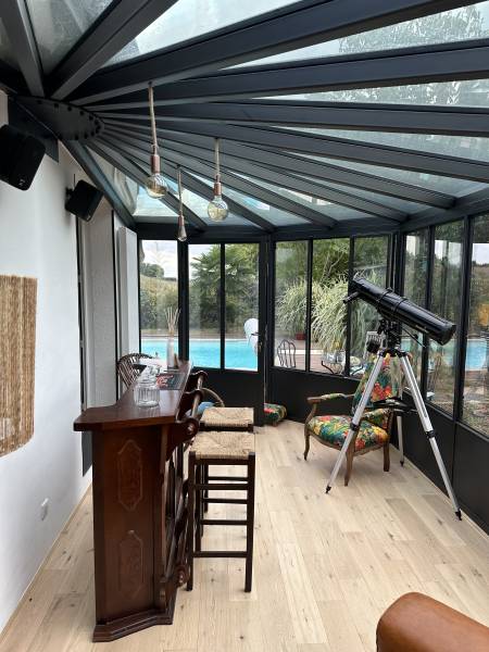 Véranda en acier JANSEN à Saint laurent de mur